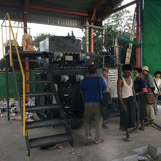 ミャンマーに設置のプラスチックごみ処理装置 Super Waste Processor